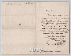 David d'Angers Autograph Letter Signed Bronze Medallion Sculpture 1846