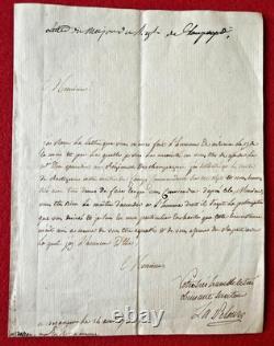 Dc94-Signed Autograph Letter-La Pelouze-Major-Champagne-1780