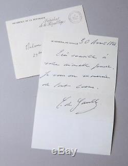 De Gaulle Charles Autograph Letter Signed 1964 President Of The Republic