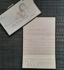 Death of Napoleon III, historical autograph letter signed by the Duke of Bassano, 04/01/1873