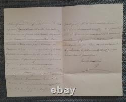 Death of Napoleon III, historical autograph letter signed by the Duke of Bassano, 04/01/1873