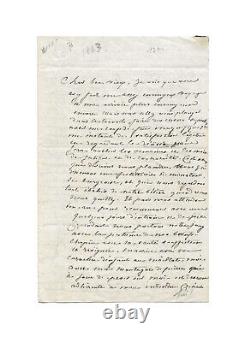 Delacroix George Sand / Signed Autograph Letter / Chopin / Romanticism