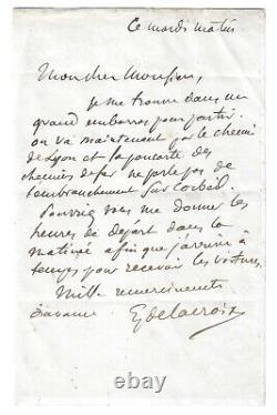 Delacroix (eugène) Autograph Letter Signed French Painter