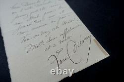 Diemer Louis Letter Autography Signed In Edouard Risler, Seine And Oise 1888