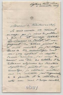 Dora d'Istria Autographed Letter Signed Regarding Her Work Women in the East