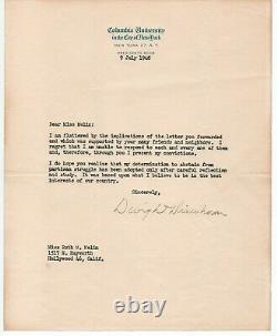 Dwight Eisenhower Letter Signed President Of The United States