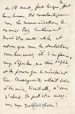 Edgar Degas Long Autograph Letter Signed 4 Pages About His Sister