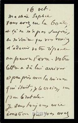 Edgar Degas Signed Autograph Letter. Her Sister And Argentina