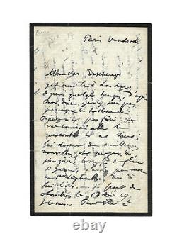 Edgar Degas / Signed Autograph Letter / Painting / Tissot / London / Nittis
