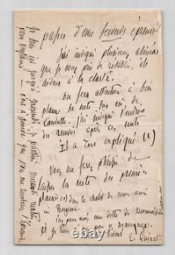 Edgar Quinet and Hermione Quinet: Two signed handwritten letters, 1868
