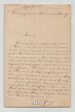 Edgar Quinet and Hermione Quinet: Two signed handwritten letters, 1868