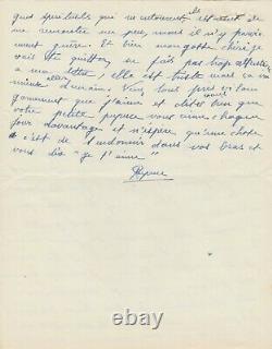 Edith Piaf Signed Autograph Letter To His Lover Yves Montand Amour Music