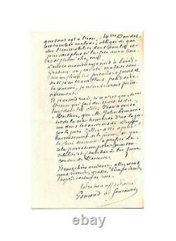 Edmond De Goncourt / Signed Autograph Letter / Madame Straus / Daudet / Sport
