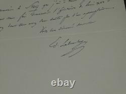 Édouard Lefebvre de Laboulaye Signed Autograph Letter and a Portrait 1917