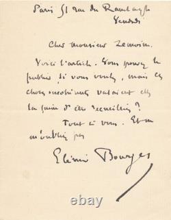 Elemir Bourges 2 signed autograph letters incoherent things! Goncourt