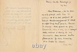 Elemir Bourges 2 signed autograph letters incoherent things! Goncourt