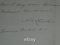 Elisa de Lamartine Autographed Signed Letter, 2 pages