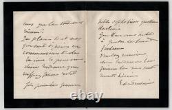 Élise de Pressensé, signed autograph letter of condolences to Mrs. Eugène Kisler