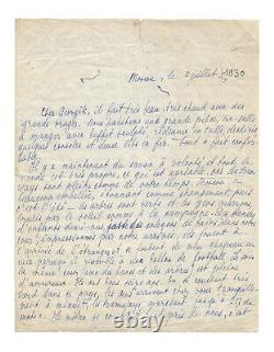 Elsa TRIOLET / Signed Autograph Letter / Aragon / Buñuel / Breton / Surrealism