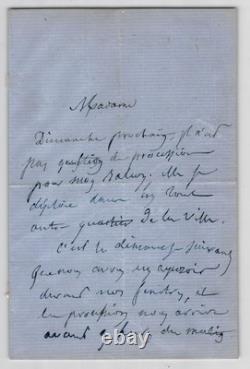 Émile Deschamps autograph letter signed addressed to a female correspondent, 4 pages
