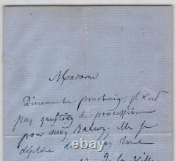 Émile Deschamps autograph letter signed addressed to a female correspondent, 4 pages
