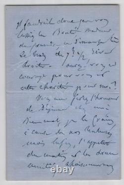 Émile Deschamps autograph letter signed addressed to a female correspondent, 4 pages