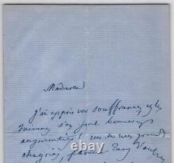 Émile Deschamps signed autograph letter, February 2, 1861, in Versailles, 4 pages