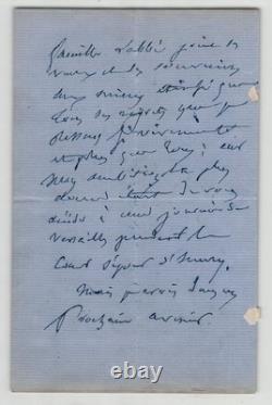 Émile Deschamps signed autograph letter, February 2, 1861, in Versailles, 4 pages