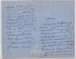Émile Deschamps signed autograph letter, February 2, 1861, in Versailles, 4 pages