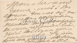 Emile GALLÉ signed autograph business card small format