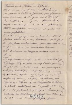 Émile Kopp Beautiful and long signed autograph letter to Mr. Risler 3 pages 1875