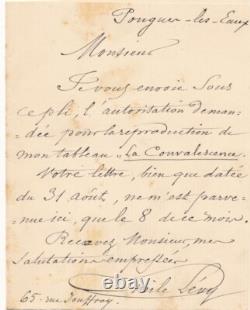 Émile Lévy Levy 3 signed autograph letters reproduction paintings