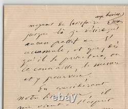 Émile Littré, Signed Autograph Letter on Financial Situation 1876 Paris 3 pages