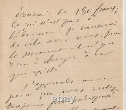 Émile Littré, Signed Autograph Letter on Financial Situation 1876 Paris 3 pages