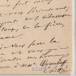Émile Littré, Signed Autograph Letter on Financial Situation 1876 Paris 3 pages