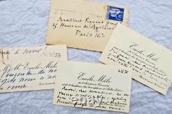 Émile Mle handwritten and signed letters and autograph cards