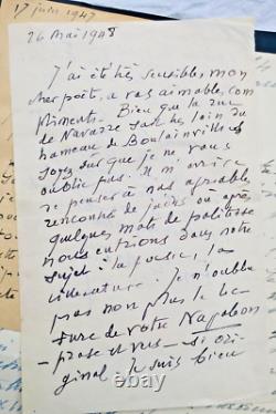 Émile Mle handwritten and signed letters and autograph cards