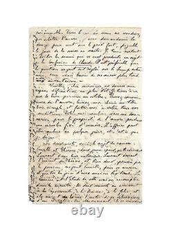 Emile ZOLA / Signed Autograph Letter / Thérèse Raquin / Passion / Murder