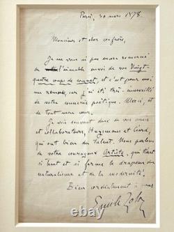 Émile ZOLA, signed autograph letter Naturalism Huysmans Céard