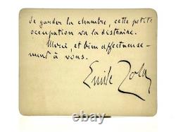 Émile ZOLA, splendid signed autograph letter card Exile London Fertility