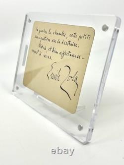 Émile ZOLA, splendid signed autograph letter card Exile London Fertility