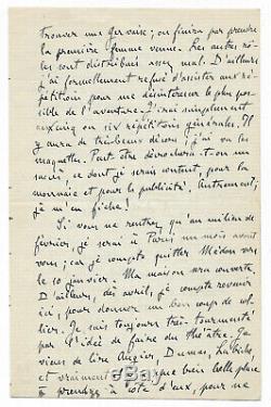 Emile Zola / Autograph Letter Signed / Nana / The Bilingual / Flaubert