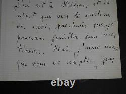 Emile Zola Belle Letter Autograph Signee A Rene Baschet On His Roman The Reve