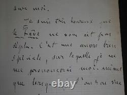 Emile Zola Belle Letter Autograph Signee A Rene Baschet On His Roman The Reve