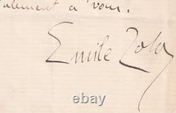 Émile Zola Handwritten Signed Letter 1887 Beautiful Signature
