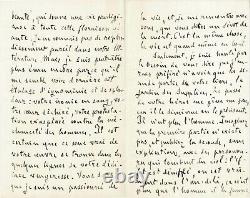 Émile Zola Signed Autograph Letter. Exile, Dreyfus And Literature. 1899