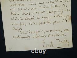 Émile Zola autograph letter signed to Charles Leroy and Mathilde Allais