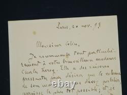 Émile Zola autograph letter signed to Charles Leroy and Mathilde Allais