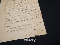 Émile Zola autograph letter signed to Charles Leroy and Mathilde Allais