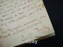 Émile Zola autograph letter signed to Charles Leroy and Mathilde Allais